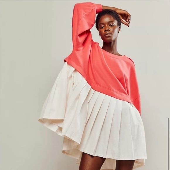 Free People Dresses & Skirts - NWT Free People Eleanor Sweatshirt In Watermelon Wedge Combo
